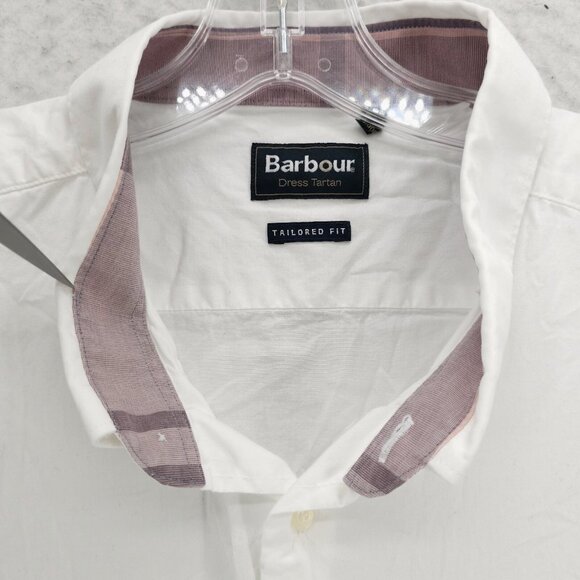 BARBOUR White Dress Tartan Crichton Long Sleeve Shirt Tailored Fit Size US XXL - Picture 6 of 9